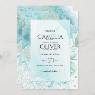 LeahG INK Verre de mer Turquoise Aqua INVITATION A