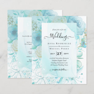 LeahG INK Verre de mer Turquoise Aqua INVITATION A