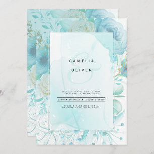 LeahG INK Verre de mer Turquoise Aqua INVITATION A