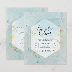 LeahG INK Verre de mer Turquoise Gold Aqua INVITAT