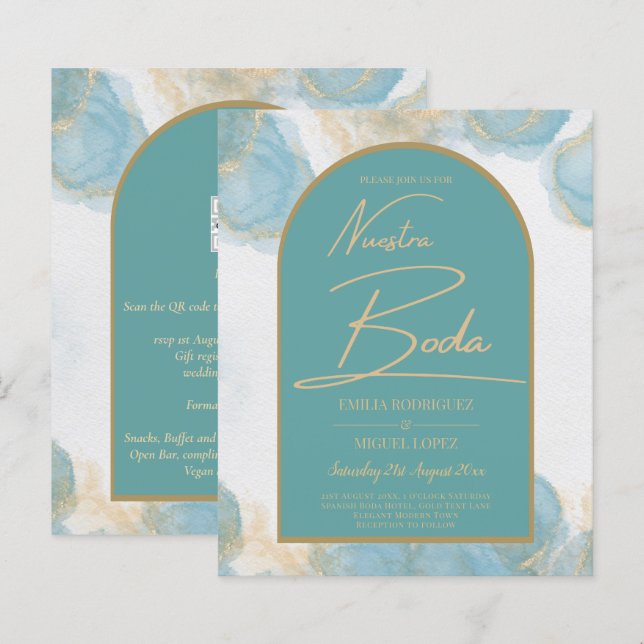 LeahG INK Verre de mer Turquoise Turquoise or INVI (Devant / Derrière)