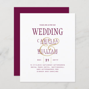 LeahG Magenta Berry Mariage rose Invitation