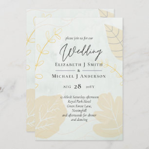 LeahG Mariage Budget Gold Grey Feuilles automnales