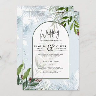 LeahG Mariage d'hiver Aqua Blue Green INVITATION