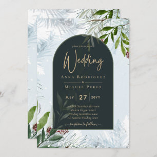 LeahG Mariage d'hiver Aqua Blue Green INVITATION