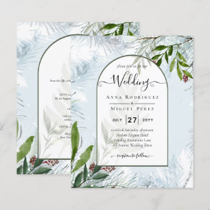 LeahG Mariage d'hiver Aqua Blue Green INVITATION