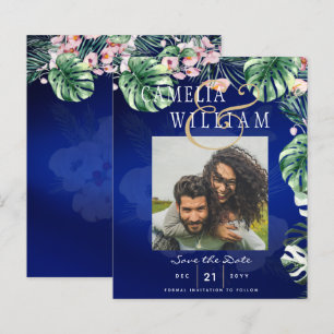 LeahG Mariage floral bleu vert tropical