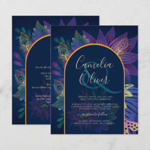 LeahG Marine Purple Gold JEWEL TONES Mariage INVIT