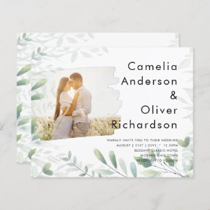 LeahG Photo Overlay GREENERY Wedding Invitation
