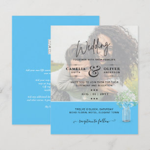 LeahG PHOTO OVERLAY Gypsophila Wedding Invitation