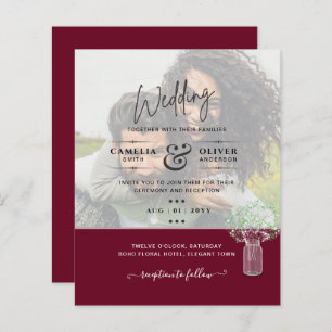 LeahG PHOTO OVERLAY Gypsophila Wedding Invitation