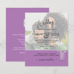 LeahG PHOTO OVERLAY Gypsophila Wedding Invitation