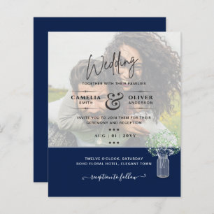 LeahG PHOTO OVERLAY Gypsophila Wedding Invitation