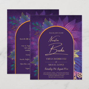 LeahG Plum Purple Gold JEWEL TONES Mariage INVITE