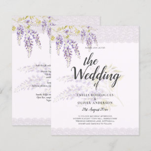 LeahG Purple WISTERIA Dentelle Florale Mariage INV