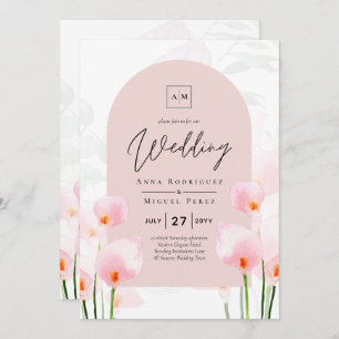 LeahG Rose Calla Lily Mariage floral Invitation
