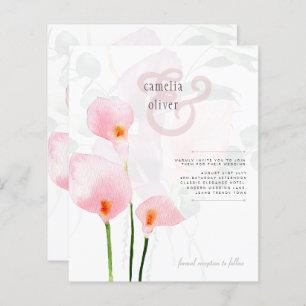 LeahG Rose Calla Lily Mariage floral Invitation