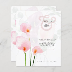 LeahG Rose Calla Lily Mariage floral Invitation