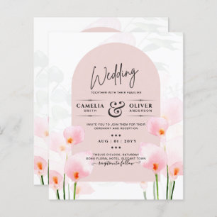 LeahG Rose Calla Lily Mariage floral Invitation
