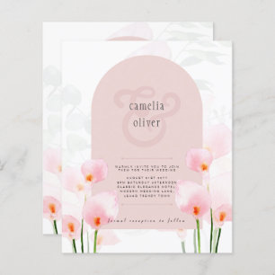 LeahG Rose Calla Lily Mariage floral Invitation