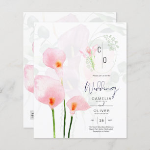LeahG Rose Calla Lily Mariage floral Invitation