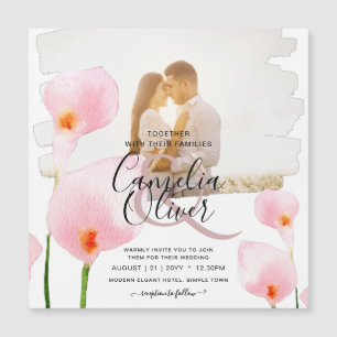 LeahG Rose Calla Lily PHOTO Overlay Mariage Invite