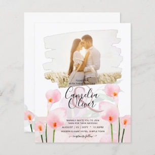 LeahG Rose Calla Lily PHOTO Overlay Mariage Invite