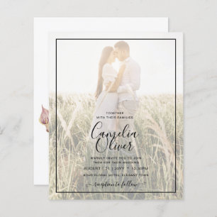 LeahG Rose Calla Lily PHOTO Overlay Mariage Invite