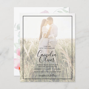 LeahG Rose Calla Lily Photo Overlay Mariage Invite