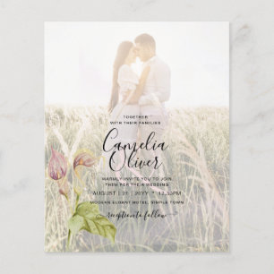 LeahG Rose Calla Lily PHOTO Overlay Mariage Invite