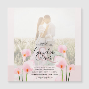 LeahG Rose Calla Lily PHOTO Overlay Mariage Invite