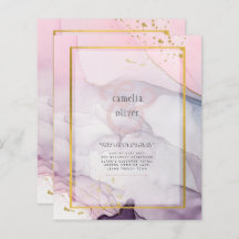 LeahG Rose Violet Lavande Or INVITATION de mariage