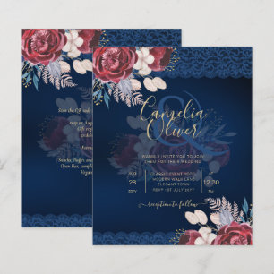 LeahG Roses en dentelle bleue de Bourgogne pour in