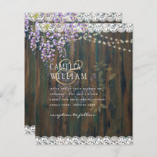 LeahG Rustic WISTERIA Dentelle Floral Wedding INVI