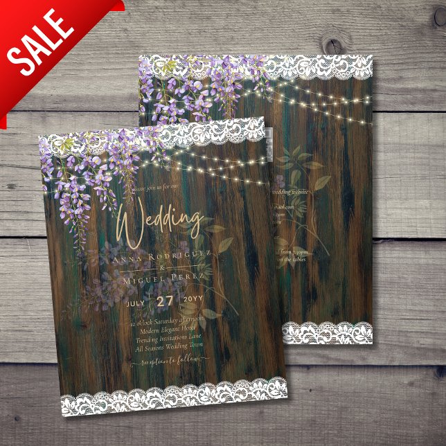 LeahG Rustic WISTERIA Dentelle Floral Wedding INVI (Créateur téléchargé)