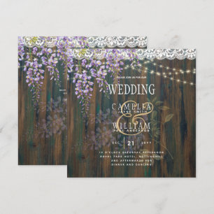 LeahG Rustic WISTERIA Dentelle Floral Wedding INVI