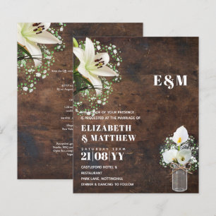 LeahG Rustique Calla Lily Mariage Floral Invitatio