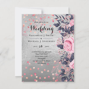 LeahG Silver Navy Rosegold PInk Floral Mariage