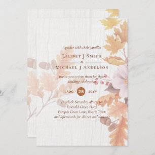 LeahG Terracotta Automne part Mariage Invitation