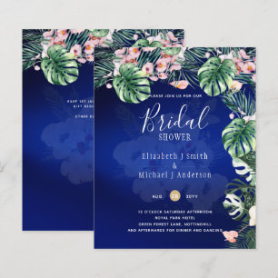 LeahG Tropical Blue Rose Floral DOUCHE DE MARIÉE
