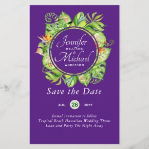 LeahG Tropical Feuilles Beach Wedding Enregistrer