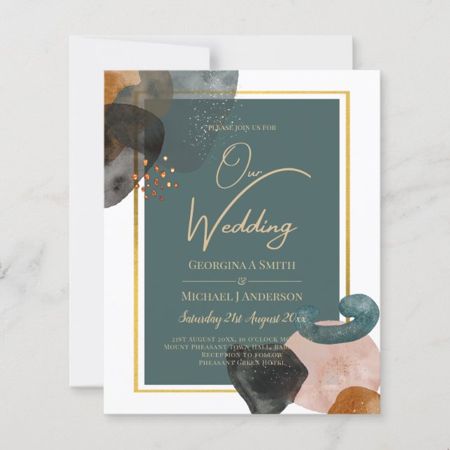 Leahg TURQUOISE TONNES DE TERRE MARIAGE INVITE QR  (Devant)