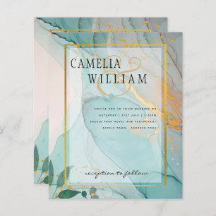 LeahG Verre de mer Turquoise Gold INK Mariage INVI