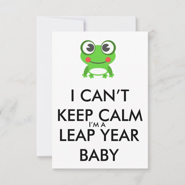 Leap Year/ Leap Day Baby Birthday Invitation (Devant)