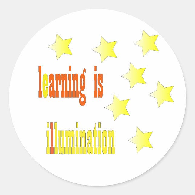 Learning is illumination,Roound stickers with star (Devant)