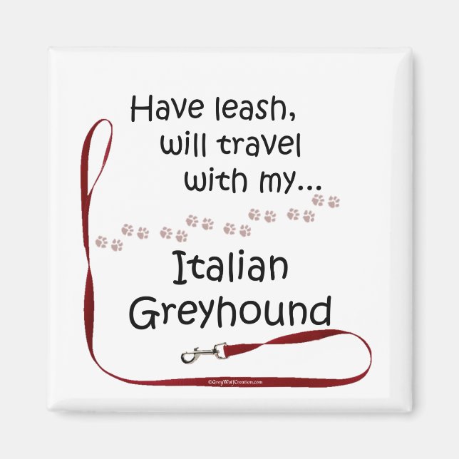 Leash de voyage Greyhound italien - Magnet (Devant)