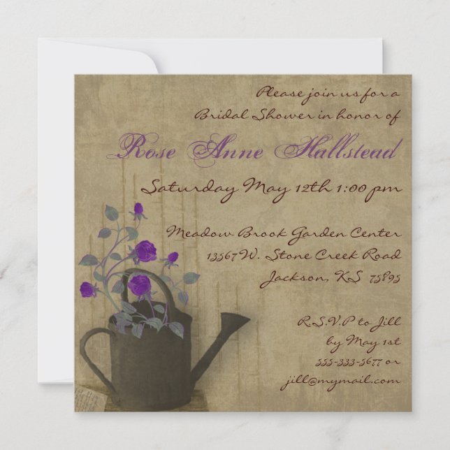 L'eau peut Floral Bridal Shower Invitation (Devant)