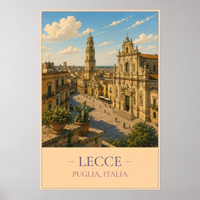 Lecce, Italy – Vintage Travel Poster (Devant)