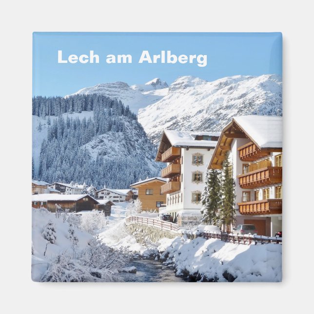 Lech am Arlberg en Autriche - Magnet souvenir (Devant)