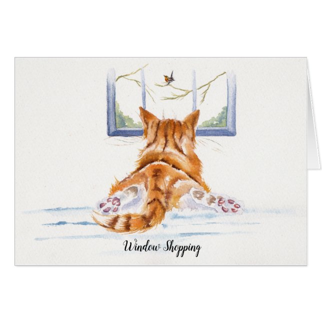 Lèche-vitrines de chat de gingembre (Devant horizontal)